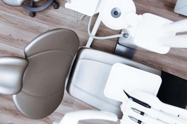 View of dentist chair from above